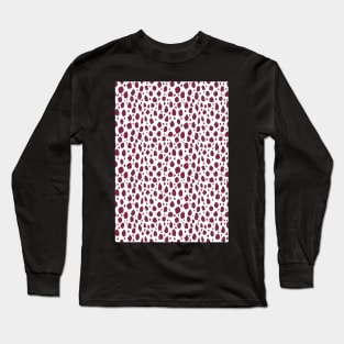 White and red Spot Dalmatian Pattern Long Sleeve T-Shirt